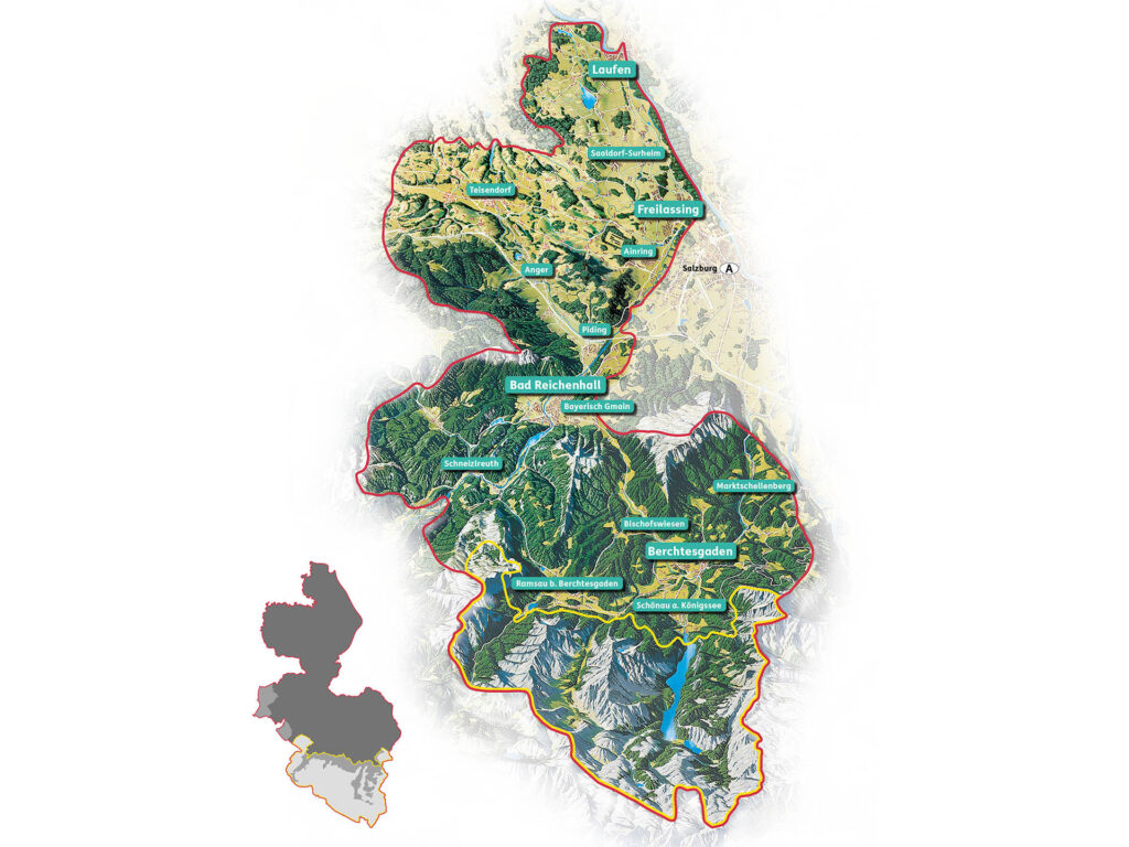 Karte und Zonierung der Biosphärenregion