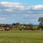 Blick über die Wiesen des Haarmoos nach Abtsdorf