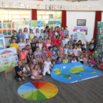 Gruppenfoto einer Schulklasse beim Projekt "Coole Kids für prima Klima"