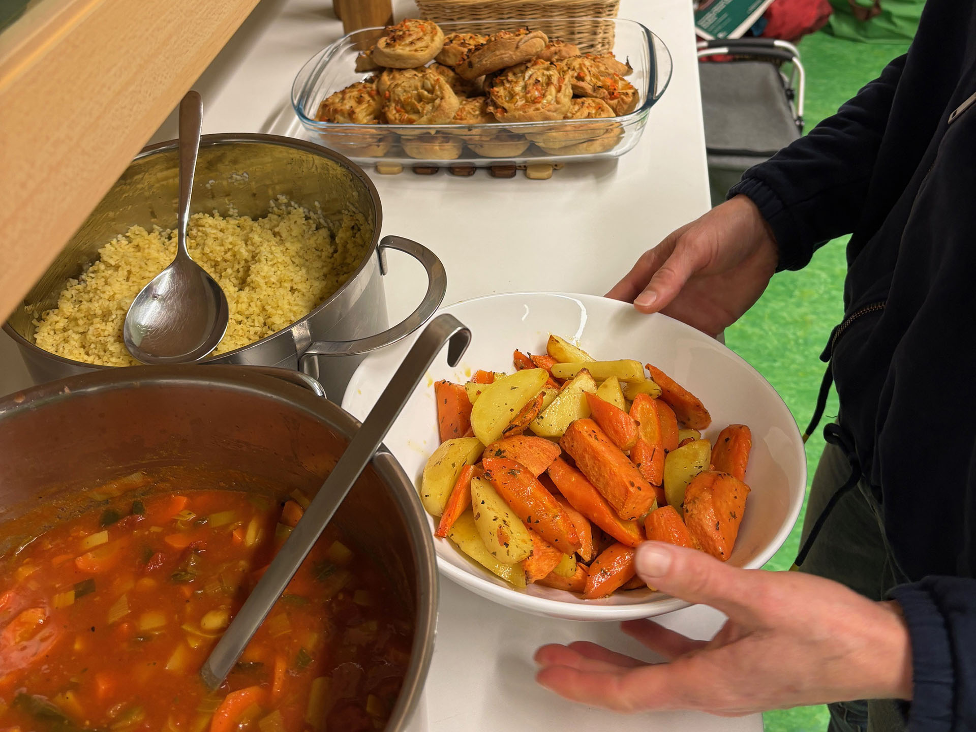 Vegetarische Gerichte im Rahmen des inklusiven Kochabends