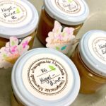 Selbst gemacht Birnenmarmelade in Gläser abgefüllt